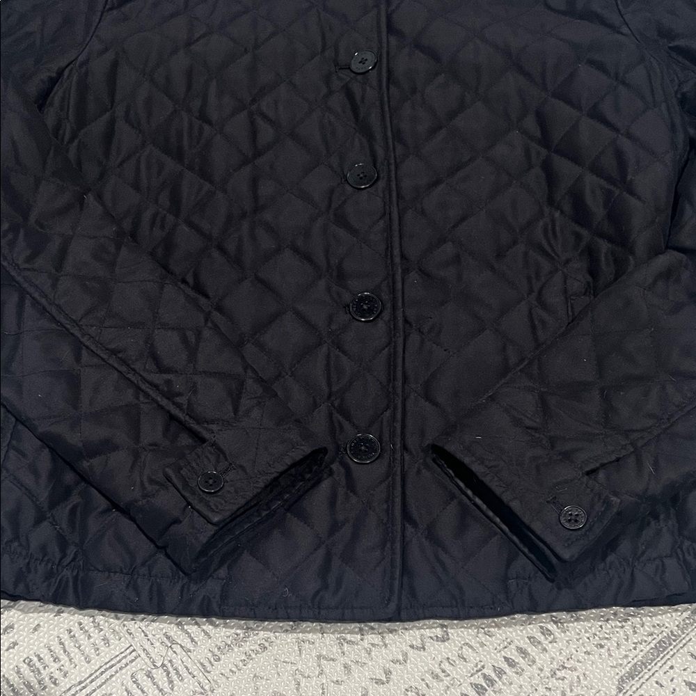 π€Ralph Lauren Black Quilted Button-Up Jacket β Size S π€ - Picture 6 of 11